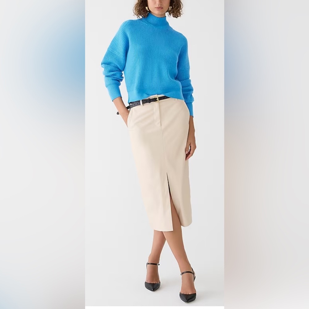 New JCrew Ribbed turtleneck sweater in stretch yarn